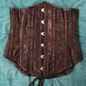 Black floral brocade corset